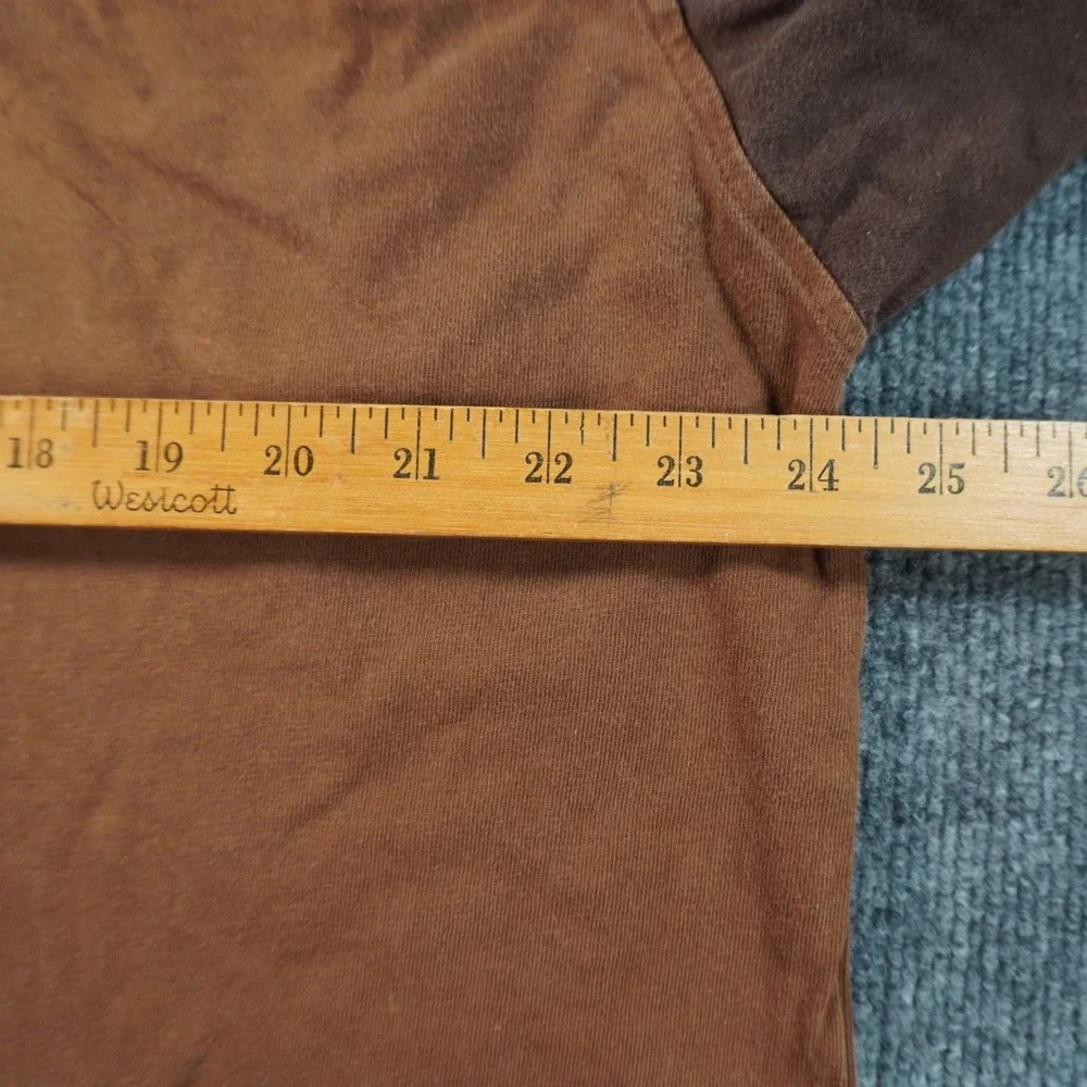 Southpole Long Sleeve Shirt Mens XL Brown Y2K Colorblock Streetwear Logo Patch